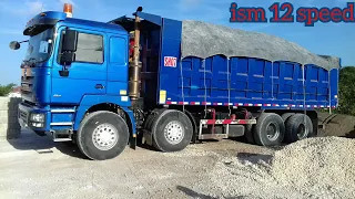 ism 12 speed shacman dump truck forwarding  from san bed full of san #shacman #bigrigs