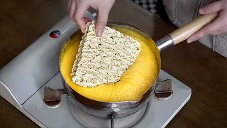 치즈 100장으로 불닭 라면사리 끓이기