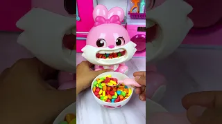 Satisfying with Unboxing Miniature Rabbit Toilet and Baby Set Toys Kitchen, ASMR Videos