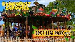 THEME PARKS - Cool Rainforest Carousel Ride At Drusillas Zoo Park UK