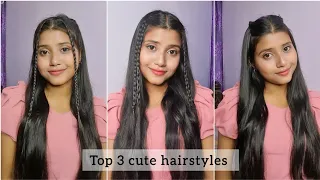 top 3 cute hairstyle for college girls | cute birthday hairstyle for girls | open Hairstyles |