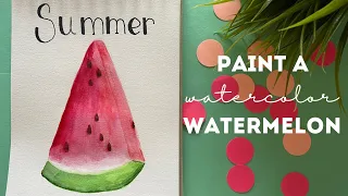 Watercolor Watermelon Painting Tutorial 🍉☀️ #easy #painting #art #creative #watercolor #trending