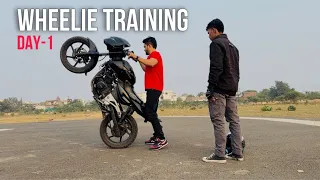 WHEELIE TRAINING by Faraz stunt rider DAY-1 #farazstuntrider #wheelie #learnwheelie #stuntschool