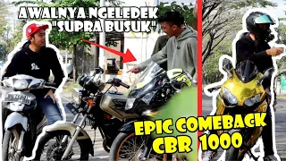 AWALNYA DIREMEHIN, NANTANGIN BALAP PAKE SUPRA ! TIBATIBA DATANG CBR1000