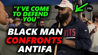 Black Man Goes VIRAL For CONFRONTING Antifa And Defending Reporter In Portland