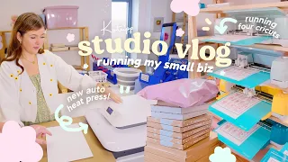 STUDIO VLOG ✿ We got a new Auto-Heat press, Running 4 Cricuts & New Packaging for our Small biz