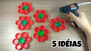 5 IDÉIAS FABULOSAS COM TAMPA DE GARRAFA PET ❤️