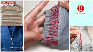 Changing the length of children's elastic pants legs to shorter ones And 08 Sewing Stich Episode 07
