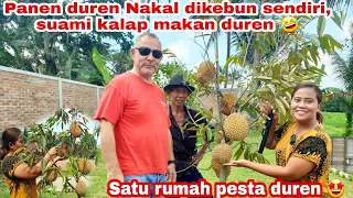 PANEN DUREN NAKAL DI KEBUN SENDIRI || SUAMI KALAP MAKAN DUREN 🤣 TAMBAH TERUS || 1RUMAH PERTA DUREN
