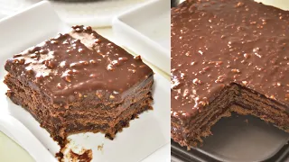 كيكة الشكولاته البارده من غير فرن او بيض Cold chocolate cake without oven or eggs