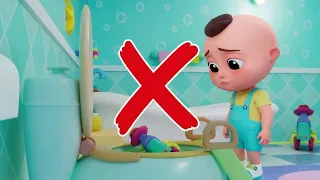 No pongas juguetes en el inodoro | Normas de baño para niños | Baby Berry - Español