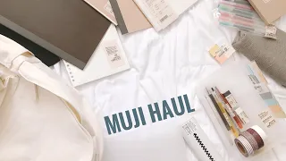 🍂 a huge muji haul / what's in my backpack, back to school haul