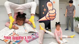 Why Can't My Daughter Sit On A Chair To Do Her Homework?#funnydaughter#cute#comedy#fatherlove