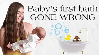 Baby’s FIRST bath! Didn’t go as planned. 