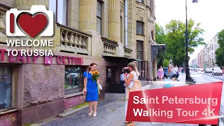 Walking Tour in Russia 🇷🇺 | Saint Petersburg Kamennoostrovskiy Avenue | 4K