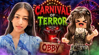 Playing CARNIVAL OF TERROR OBBY in Roblox! Family TV 2.O