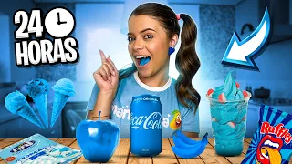 24 HORAS COMENDO SÓ COMIDA AZUL COM A MINHA FAMÍLIA! 🥣🫐💙