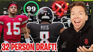 32 Person Fantasy DRAFT! My Best Pick Ever.. Madden 22 Online Franchise