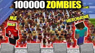 Me and Herobrine Vs Zombie Apocalypse in Minecraft