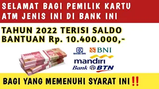 SELAMAT BAGI PEMILIK KARTU ATM JENIS INI DI REKENING BANK INI AKAN TERIMA SALDO 10,4 JUTA TAHUN 2022