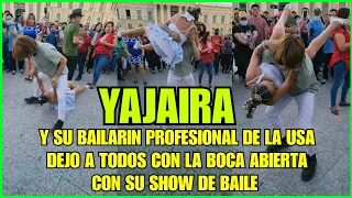 YAJAIRA no suelta a su bailarín profesional de la USA el público se sorprendio con sus movimientos.