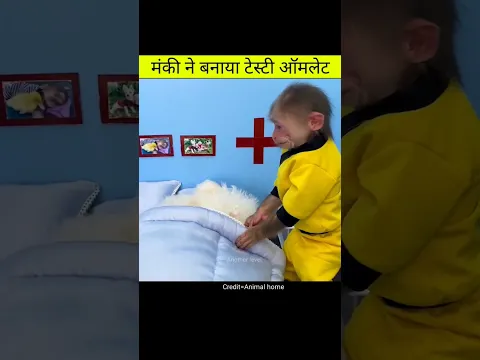 मंकी ने बनाया टेस्टी ऑमलेट | Amazing videos in hindi #shorts