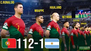 Portugal 112-1 Argentina | Ronaldo Mbappe Haaland Neymar Al Stars played for Portugal | PES 2021