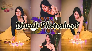 Diwali festival poses with Rangoli / Diya & light | festive photos at home | my_clicks Instagram
