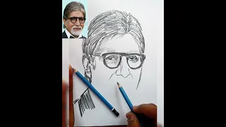 The Lines Of Amitabh Bachchan | Pencil Sketch Of Amitabh Bachchan | Celebrity Artist |Harrsha Artist