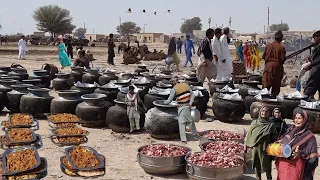 Amazing Tribal Marriage in Cholistan Desert Village || Food Cooked for 5000 People