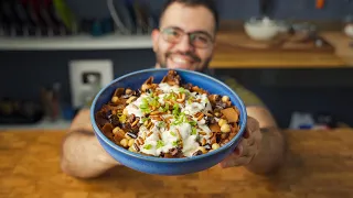 فتة باذنجان بدبس الرمان | سر صلصة اللبن | Eggplant Fatteh