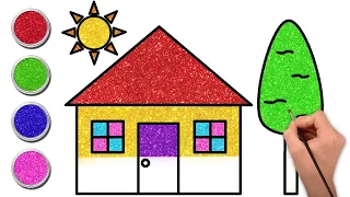 How to Draw A House Step By Step | घर का चित्र कैसे बनाये | Easy Drawing for Kids | Chiki Art Hindi