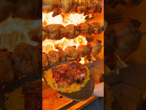 فرخة شواية حلبية مع رز😋مسقسقة وعلى كيفك👌🏻