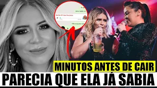 MARAISA MOSTRA MENSAGEM DE MARÍLIA MENDONÇA SEGUNDOS ANTES DA QUEDA 'EU TE AMO MUITO'