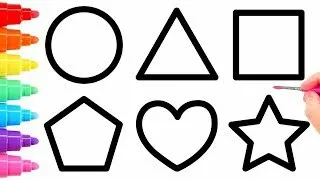 Basic shapes Drawing, Painting & Coloring For Kids, Toddlers | How to Draw Basic Shapes For Kids