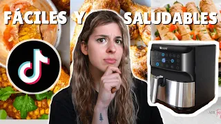Probando recetas SALUDABLES de TIK TOK en la *FREIDORA DE AIRE*