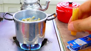 MINI TOY KITCHEN COOKING | Cheese Baked Pasta Recipe Real Food ASMR