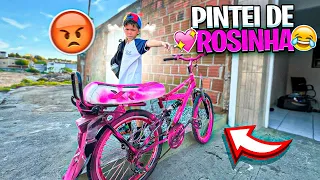 PINTEI A BIKE DO MEU IRMÃO DE ROSA *Ele não gostou! 😡