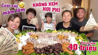Chiêu đãi Vc bà Nhân mâm bún đậu cùng 7 loại mắm & Giải thưởng 40triệu cho ng ngừng ăn cuối cùng