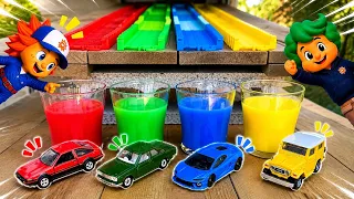 【カラーチェンジ】トミカのミニカーで色を学ぼう！ Fun videos for kids.