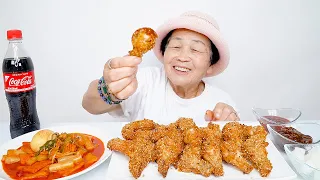 영원씨 맛닭꼬 오리지날현미베이크치킨,떡볶이 먹방 Fried chicken, Tteokbokki mukbang ASMR