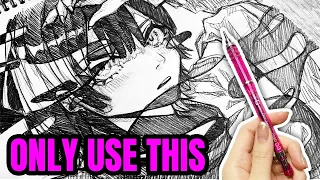 【メイキング】色域反転してるっぽい絵をシャーペンだけで描いてみる✍️