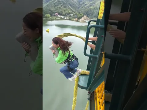 Bungee 🥱Jumping With Rope In Beautiful Place Adventures #shorts