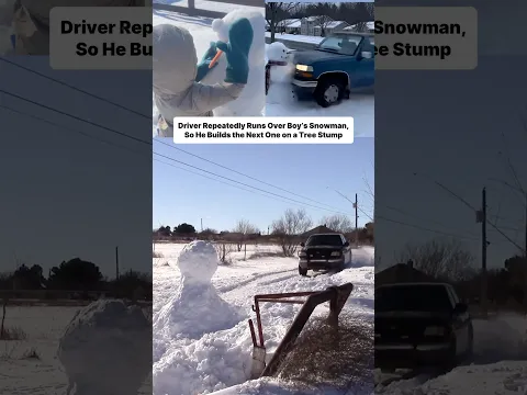 Driver Keeps Destroying a Boy’s Snowman—Then THIS Happens 😳