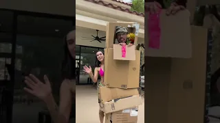 Her reaction when she sees him home