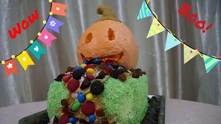 торт блюющая тыква puking pumpkin cake Jack-O'-Lantern cake for Halloween