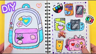paper diy✨ Toca Boca School Bag 🖍종이 놀이 Back to School asmr