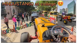 First time on YOUTUBE  modified tractor  at college😎।public पागल हो गई देख के🔥|