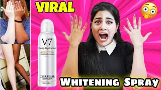 I Tried *Viral* KOREAN Instant Skin Whitening Spray 😱 *It Worked?* Chinese Bioaqua V7 Spray