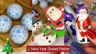 New Year themed Sweet Platter 🎄🎅🏽 asmr